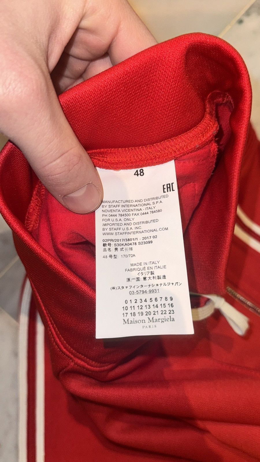 Maison Margiela SS17 RED TRACK PANTS JOGGER 48 SWEATPANTS Size US 35 - 6 Thumbnail