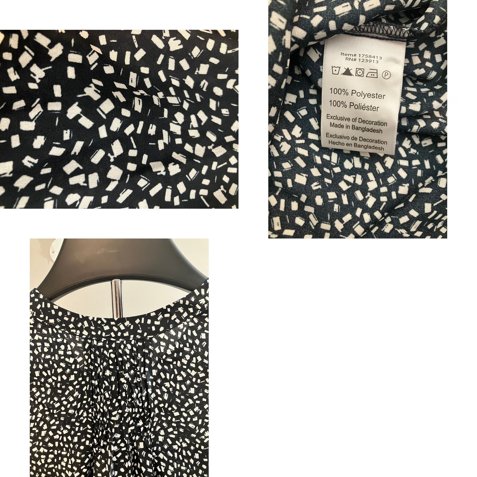 Vintage VINTAGE Jachs Girlfriend Blouse Shirt 3/4 Sleeve V-Neck Black White Polka Dot Women's S Size S / US 4 / IT 40 - 8 Thumbnail