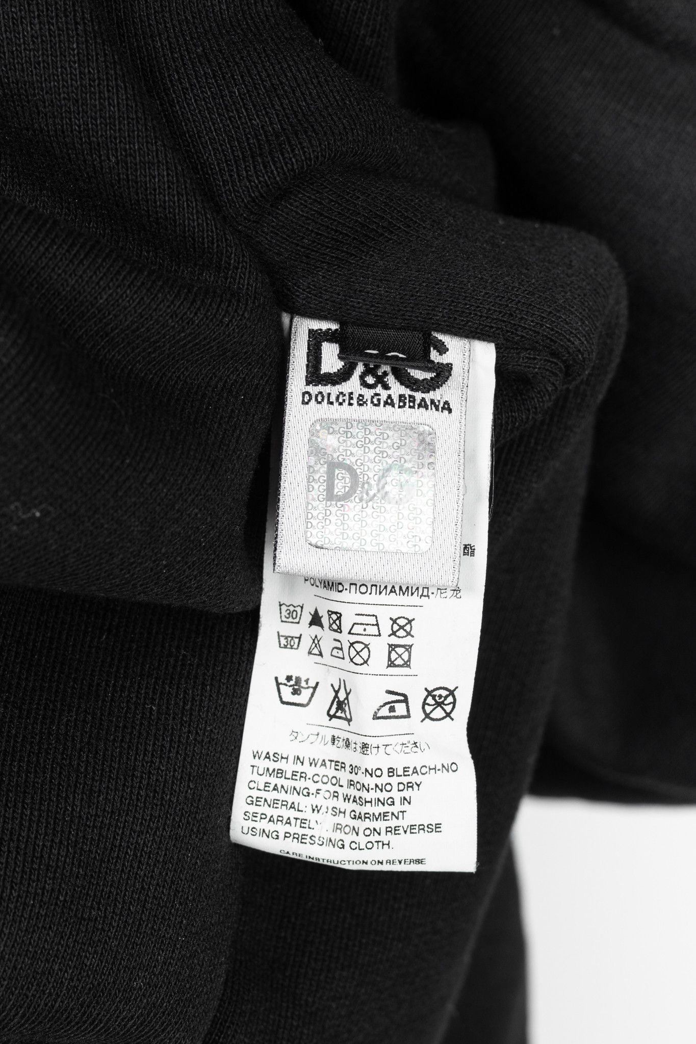 Dolce & Gabbana D&G Dolce & Gabbana Black Cotton Logo-Embroidered Zip Hoodie Size US M / EU 48-50 / 2 - 11 Thumbnail