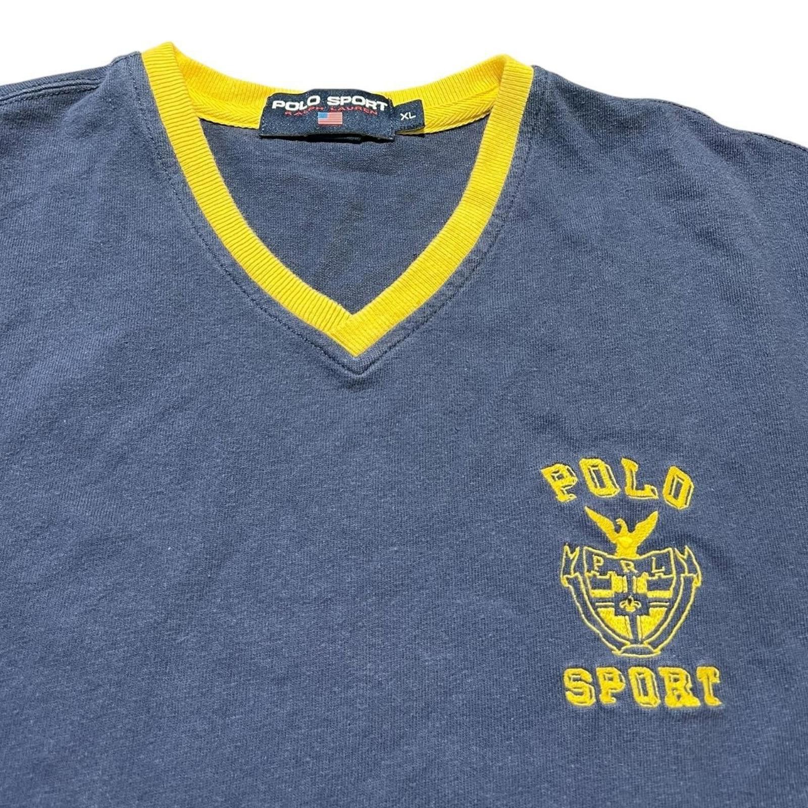 Designer Vintage Polo Sport Ralph Lauren V-neck Tee Size US XL / EU 56 / 4 - 3 Thumbnail
