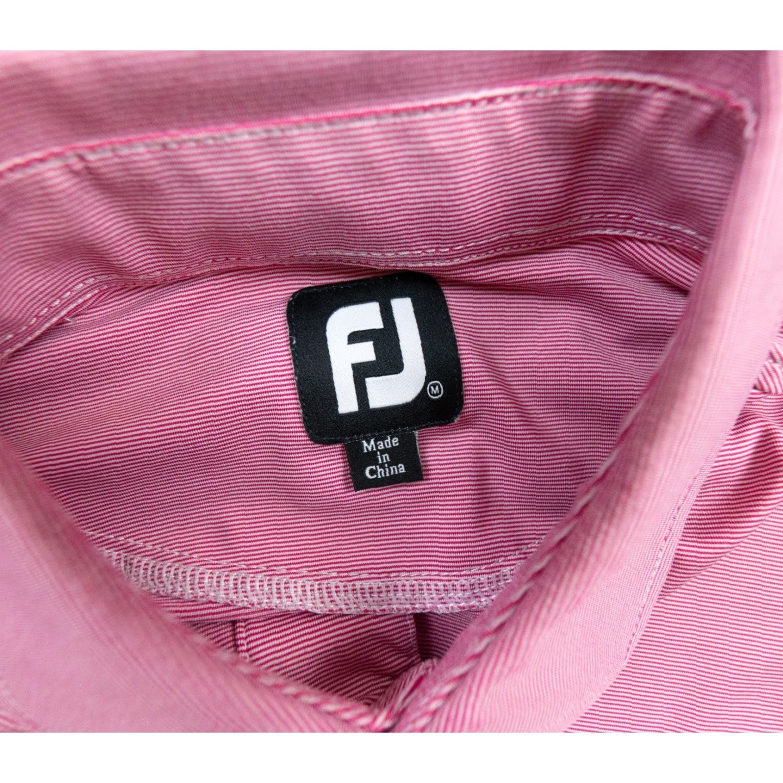 Footjoy FootJoy Men Polo Shirt M Pink Striped Short Sleeve Golf Casual Solid Color Logo Embroidered 2010s Mens Size US M / EU 48-50 / 2 - 5 Thumbnail