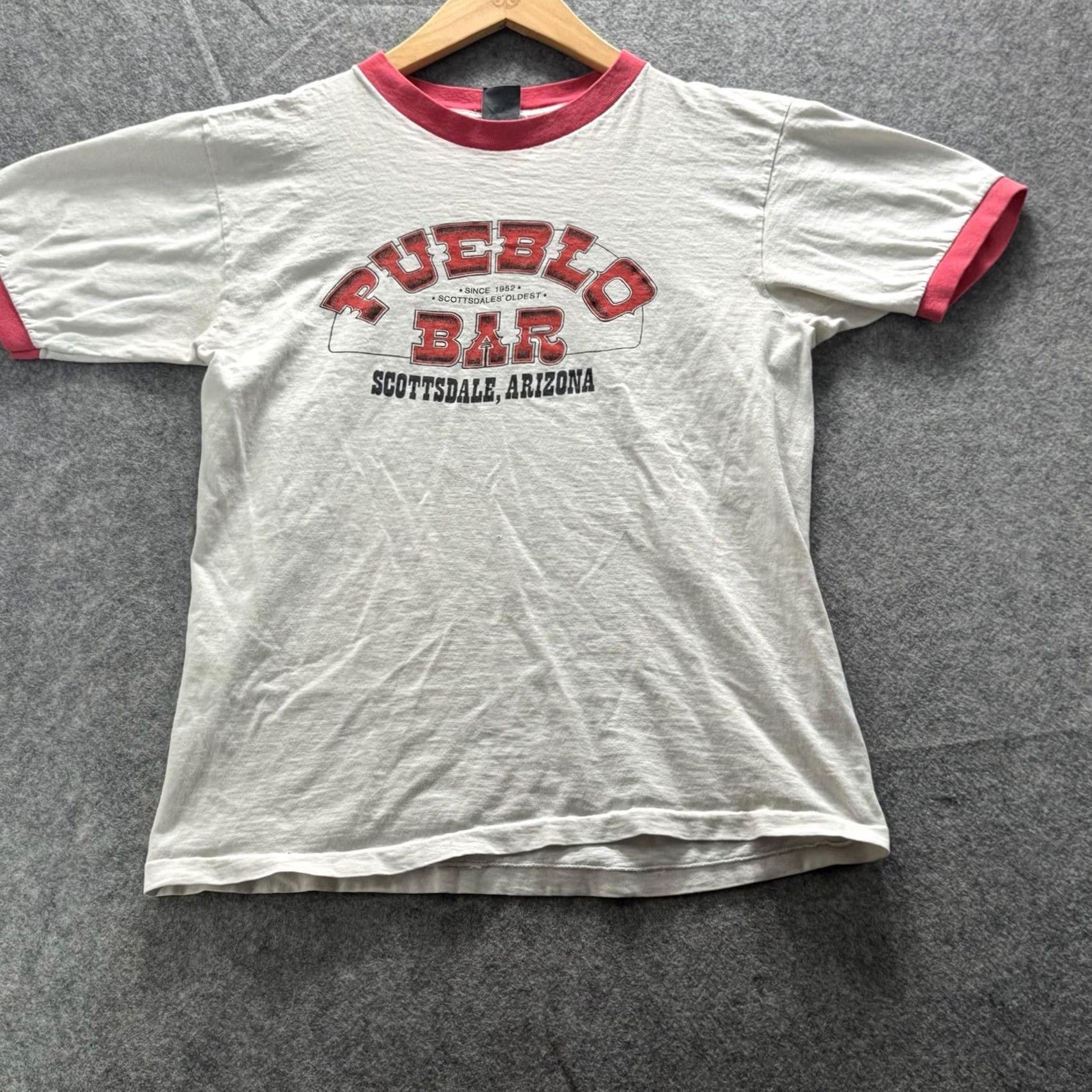 Vintage VINTAGE Pueblo Bar Scottsdale Arizona Shirt Mens M White Graphic Tee Ringer Crewneck Size US M / EU 48-50 / 2 - 2 Thumbnail