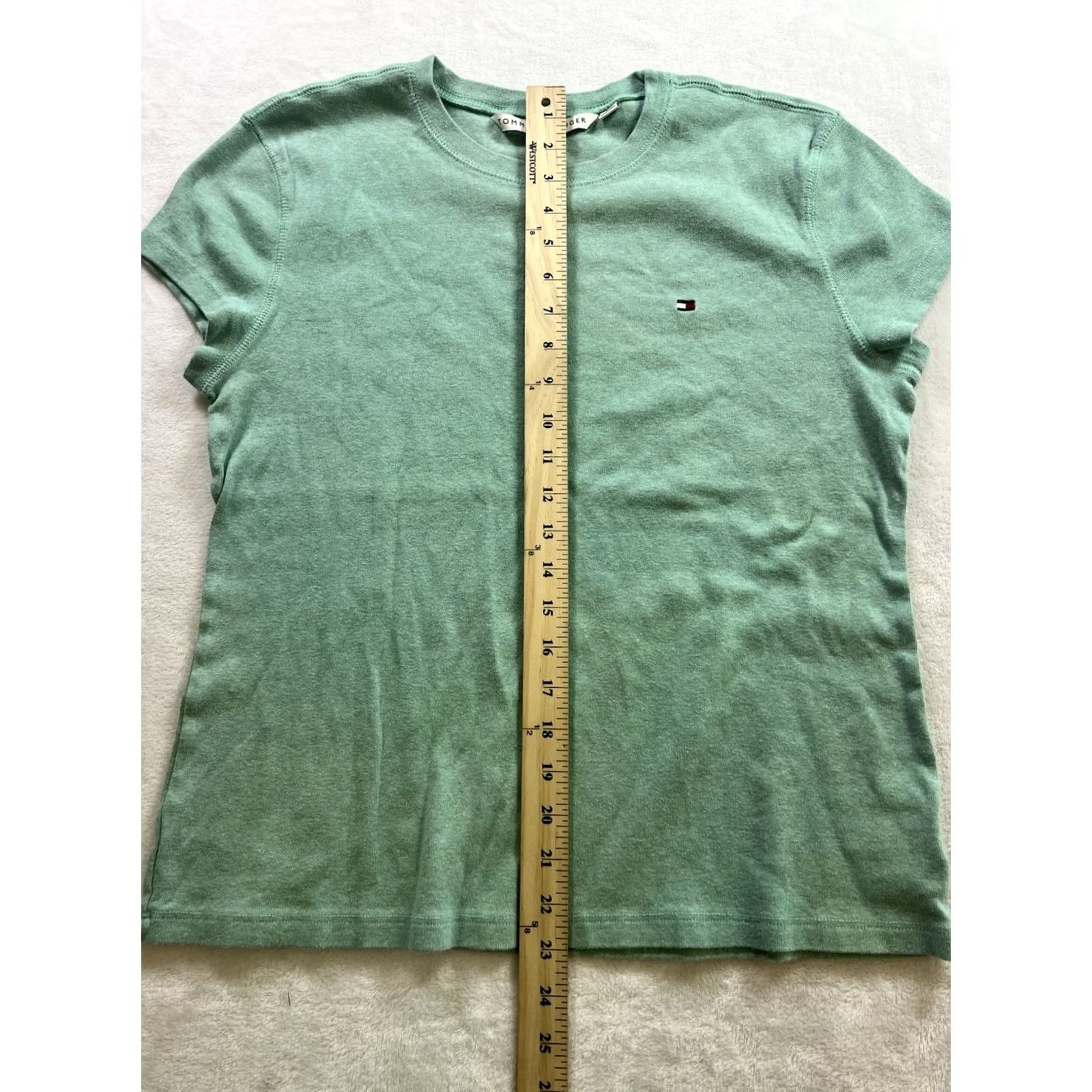 Tommy Hilfiger Tommy Hilfiger Women's Shirt Tee Green Short Sleeve XXL Size Casual Knit Embroidered Cotton T-Shirt Regular Fit Women Size XXL / US 16-18 / IT 52-54 - 3 Thumbnail