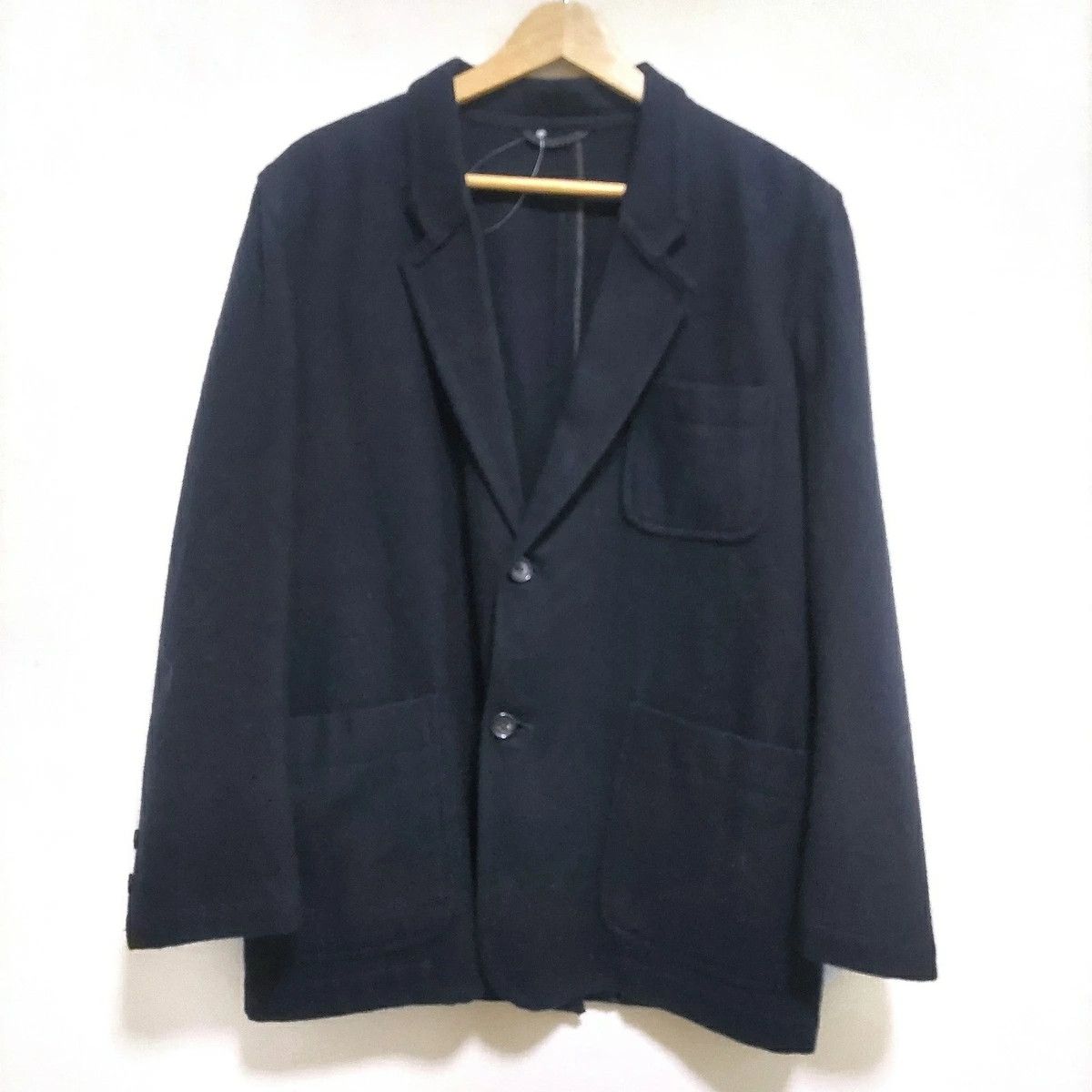 Comme des Garcons Homme Jacket long sleeves patch pocket 2 button plain Dark Navy Size US S / EU 44-46 / 1 - 1 Thumbnail