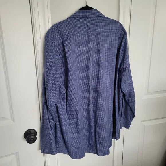 Club Room Regular Fit Checkered Long Slv Button-Up Shirt Party Preppy Size US XL / EU 56 / 4 - 5 Thumbnail