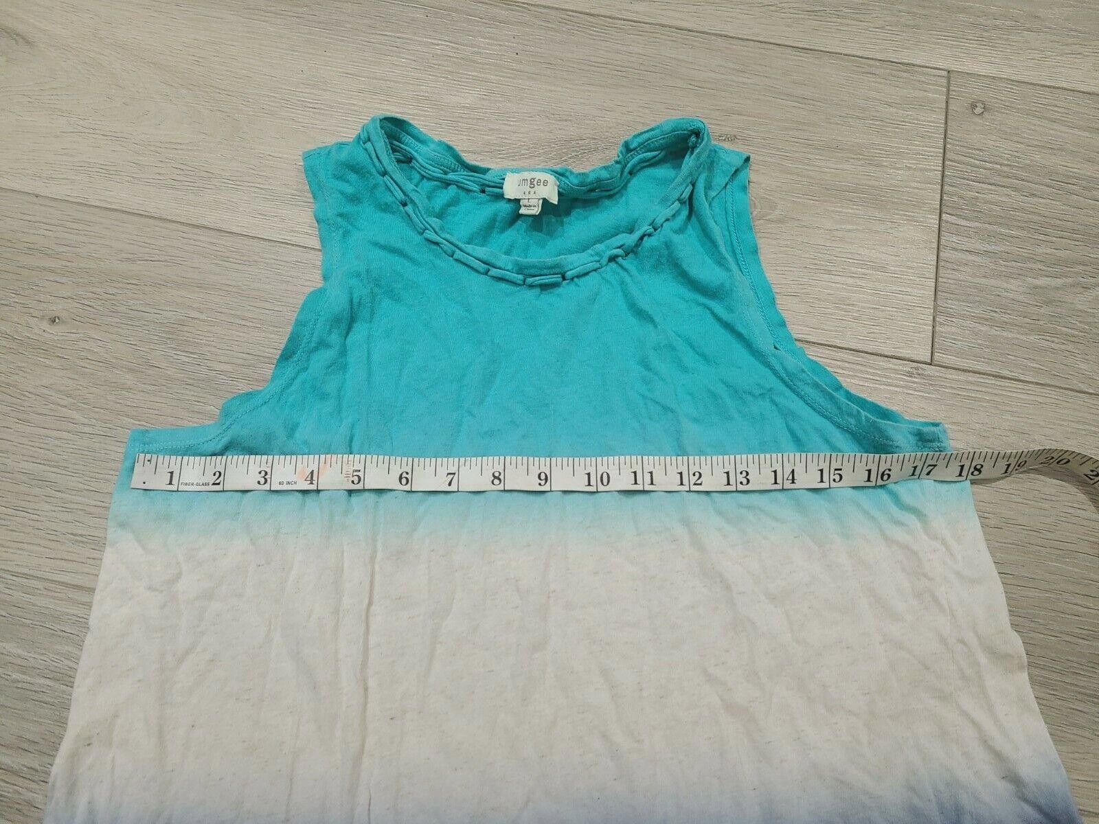 Designer Umgee Tank Top Large Ombre Blue Fringe Hem Hippie Size L / US 10 / IT 46 - 3 Thumbnail