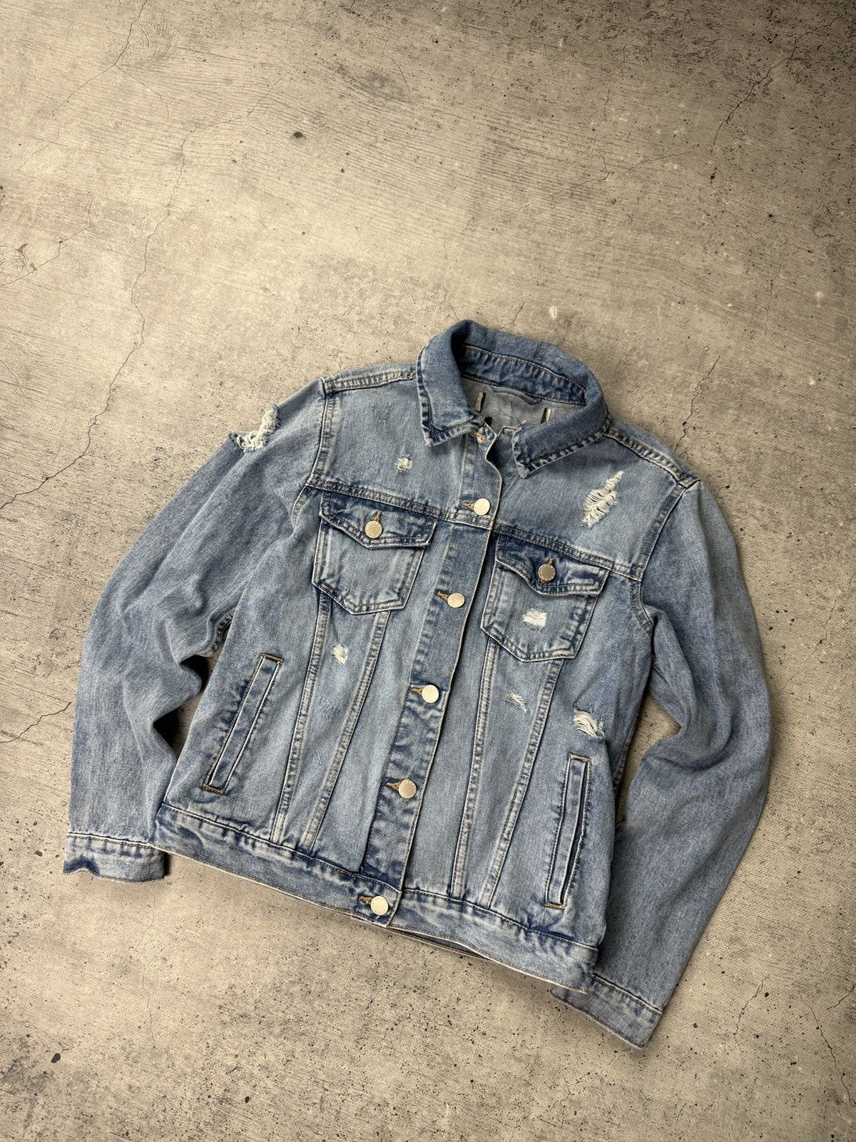 JNCO Crazy Vintage Y2K Japan Dragon Tattoo Denim Jacket Size US 39 - 1 Thumbnail