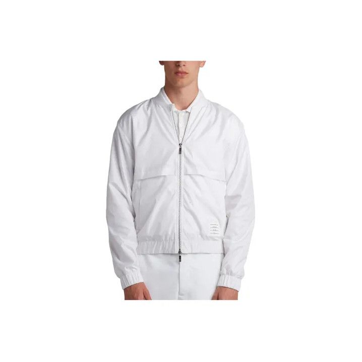 Thom Browne Thom Browne White Rwb Stripe Bomber Jacket Size US L / EU 52-54 / 3 - 1 Thumbnail
