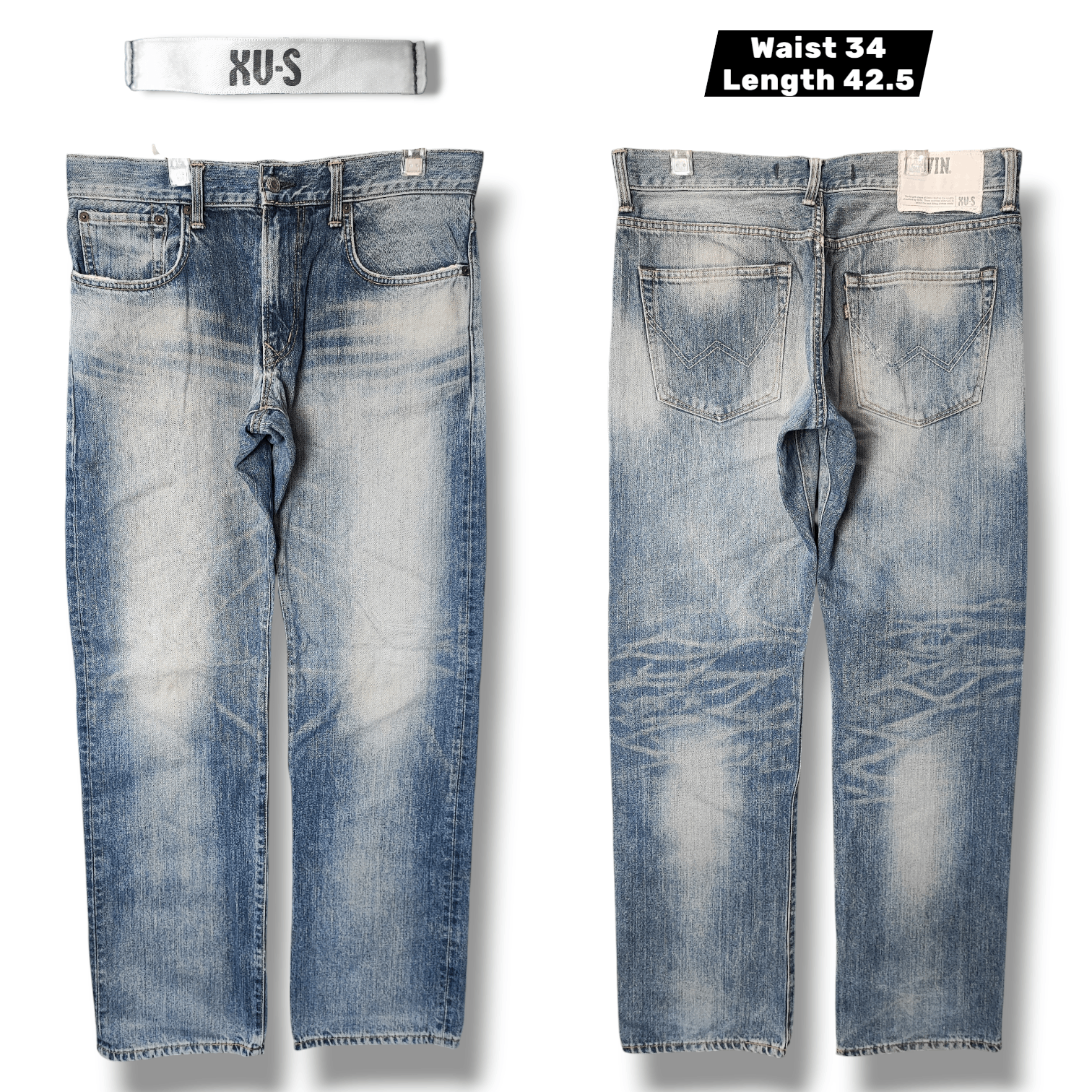 Edwin Vintage 90s Edwin Xv Faded Wash Whiskers Distressed Relaxed Size US 34 / EU 50 - 1 Thumbnail