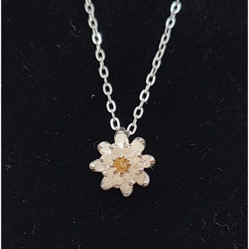 Other Sterling Silver Lotus Flower Necklace | Adjustable 17 Inch Size ONE SIZE - 2 Thumbnail