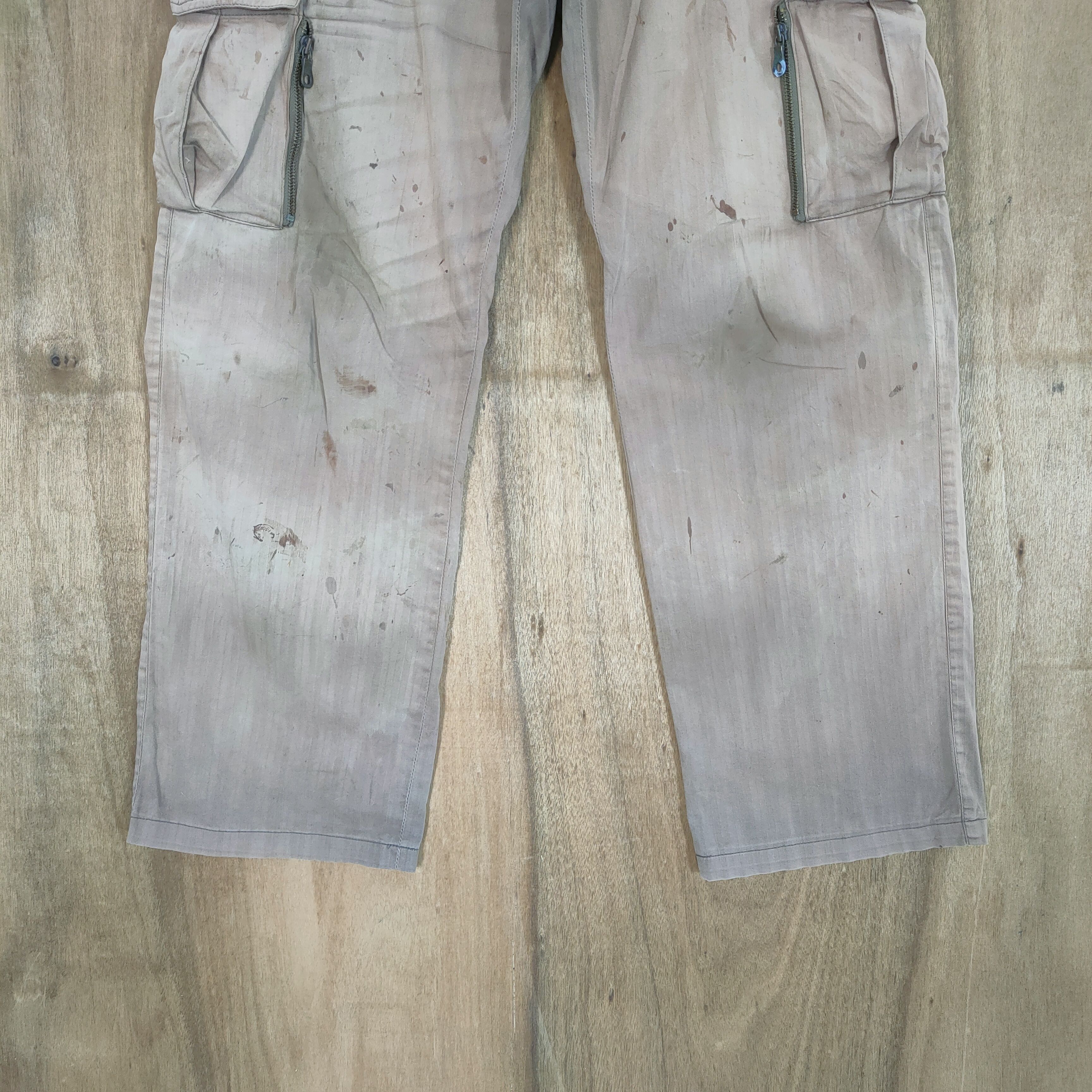 Melrose VINTAGE MELROSE FADED BROWN CARGO PANTS Size US 34 / EU 50 - 3 Thumbnail