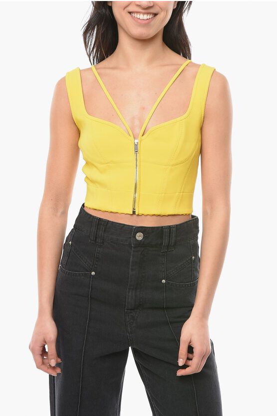 image of Stella Mccartney Zip Closure Shaped Top in Yellow, Women's (Size XS)