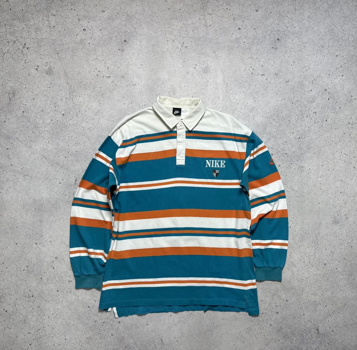Nike Nike Vintage 80’s Rugby Sweatshirt Rare Striped Size US M / EU 48-50 / 2 - 1 Thumbnail