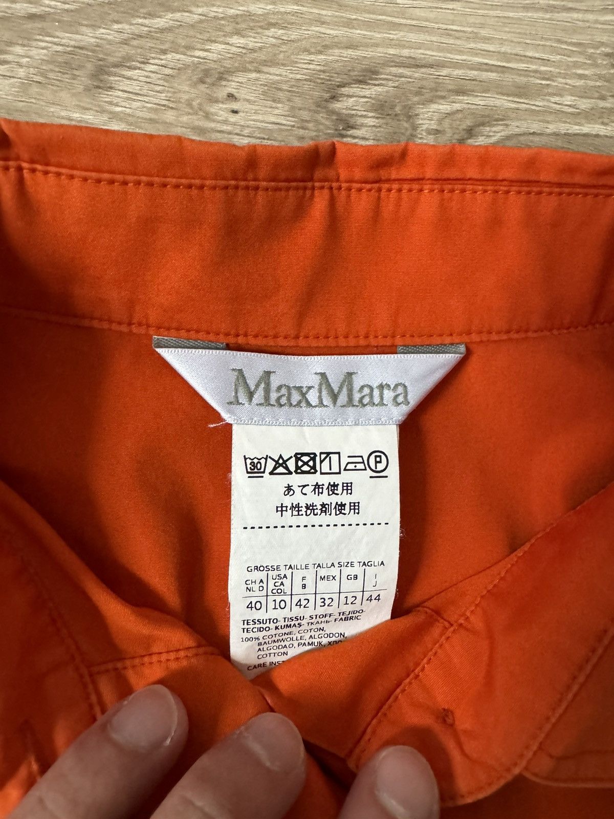 Max Mara Max Mara Orange Long Button Up Shirt Dress Size L / US 10 / IT 46 - 6 Thumbnail