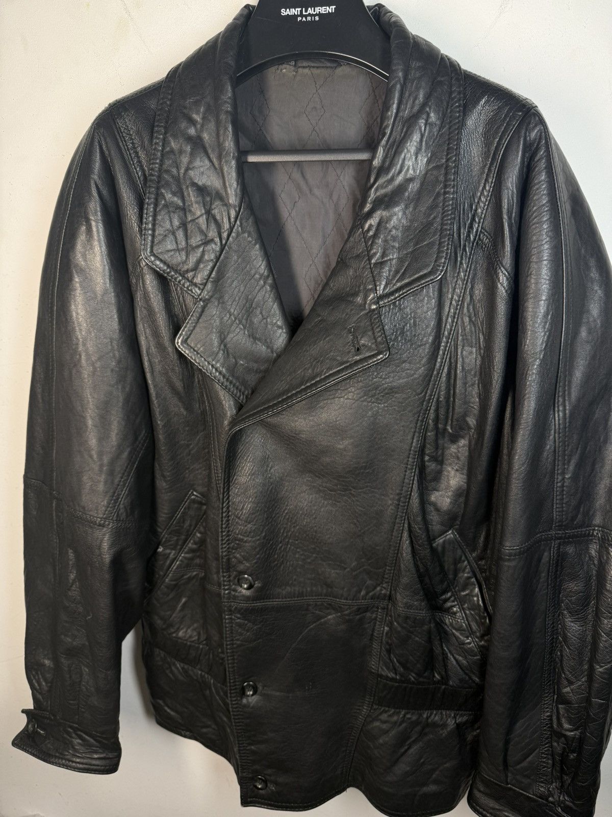 Yves Saint Laurent 90s YSL Leather Jacket Black Soft Vintage Rare Bomber Size US M / EU 48-50 / 2 - 12 Thumbnail