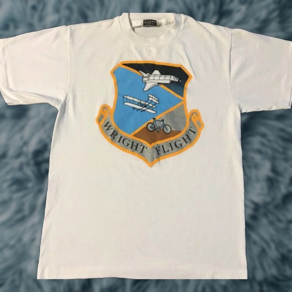 Vintage VINTAGE Wright Brothers Flight Shirt S USA Pilot Plane Flying 90s 80s Grunge Single Stitch T-Shirt Men White USA Plane Graphic Tee Size US S / EU 44-46 / 1 - 1 Thumbnail