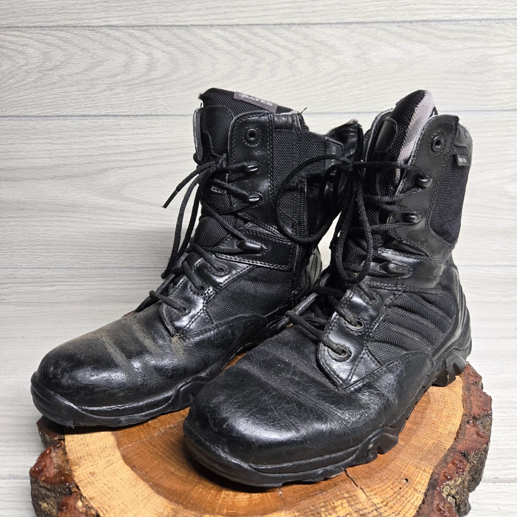 Vintage BATES Tactical Combat Boots Black Leather Adult Men's Size 9.5 Side Zip Insulated Non-Metallic Slip Resistant Size US 9.5 / EU 42-43 - 2 Thumbnail
