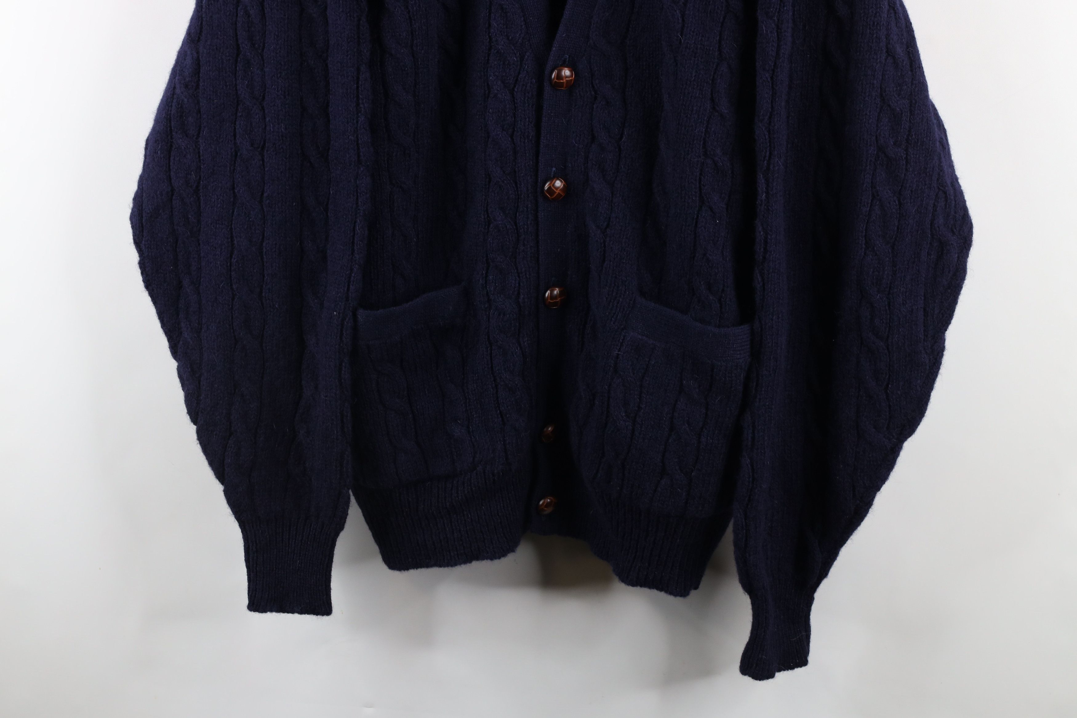 Vintage Vintage 90s Streetwear Chunky Cable Knit Cardigan Sweater Size US XL / EU 56 / 4 - 3 Thumbnail