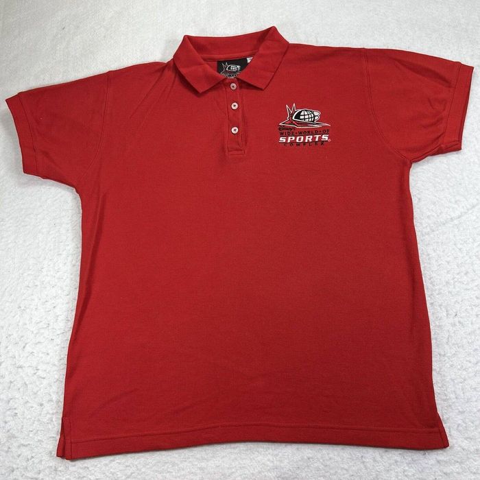 Disney Disney ESPN Wide World Sports Complex Large Red Polo Shirt | Grailed