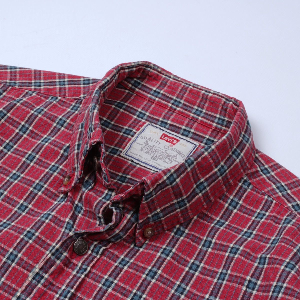 Levi's × Vintage LEVIS Levi Strauss Vintage Rare Plaid Shirt Metal Button Size US M / EU 48-50 / 2 - 4 Thumbnail