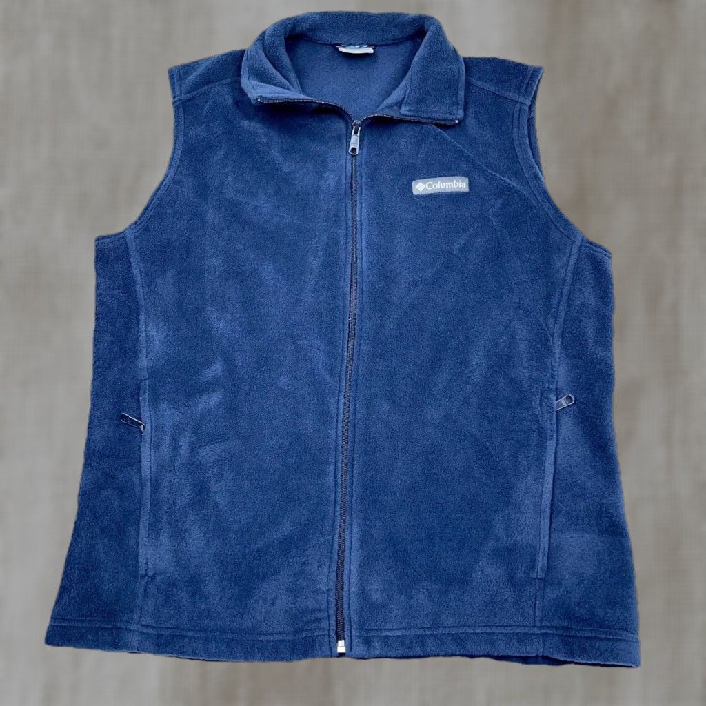 Vintage Columbia Vest Men Medium Blue Fleece Full Zip Jacket Benton Springs Navy Size US M / EU 48-50 / 2 - 1 Thumbnail