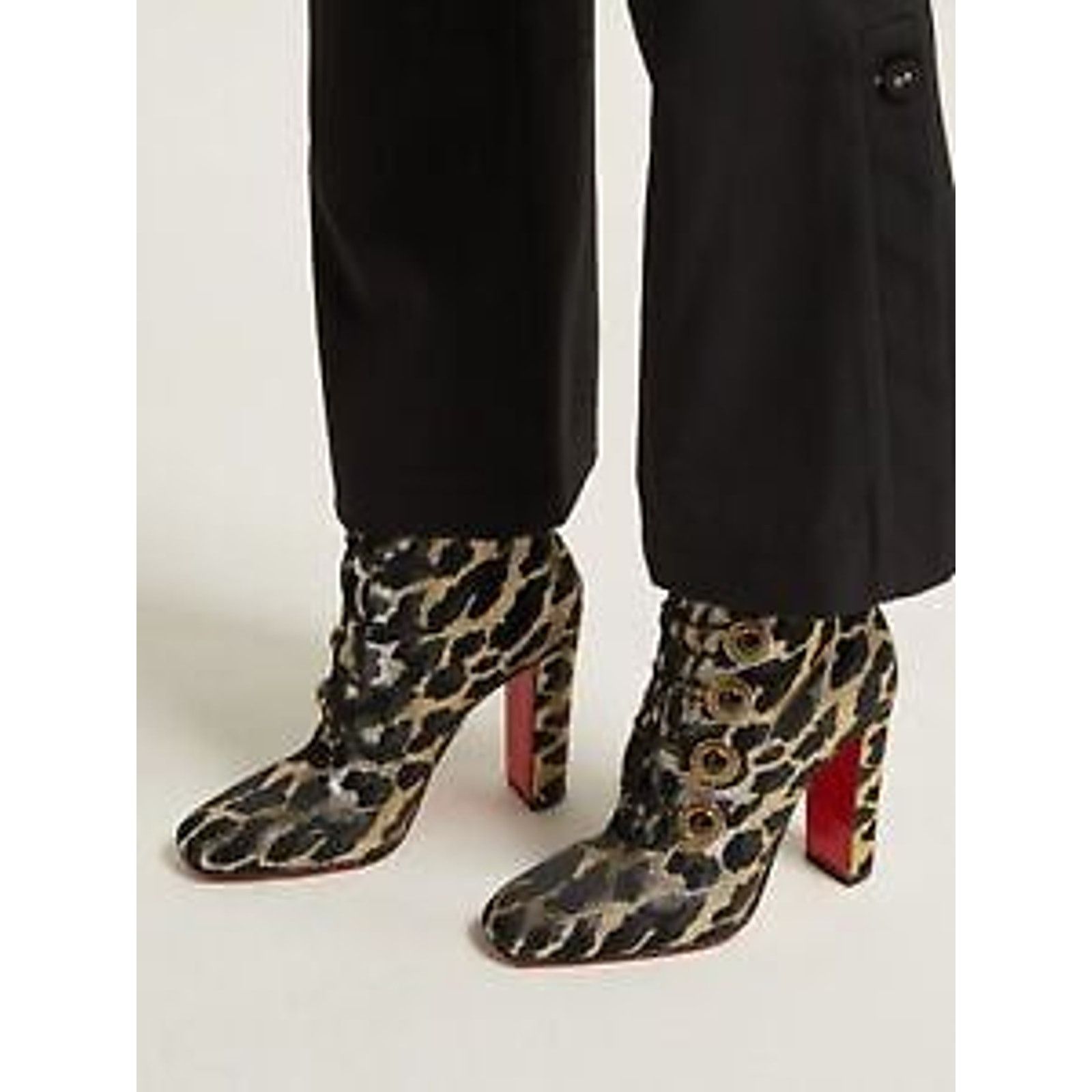 Christian Louboutin Christian Louboutin Lady See 100 Black Gold Lurex Feline y Size US 5 / IT 35 - 3 Thumbnail