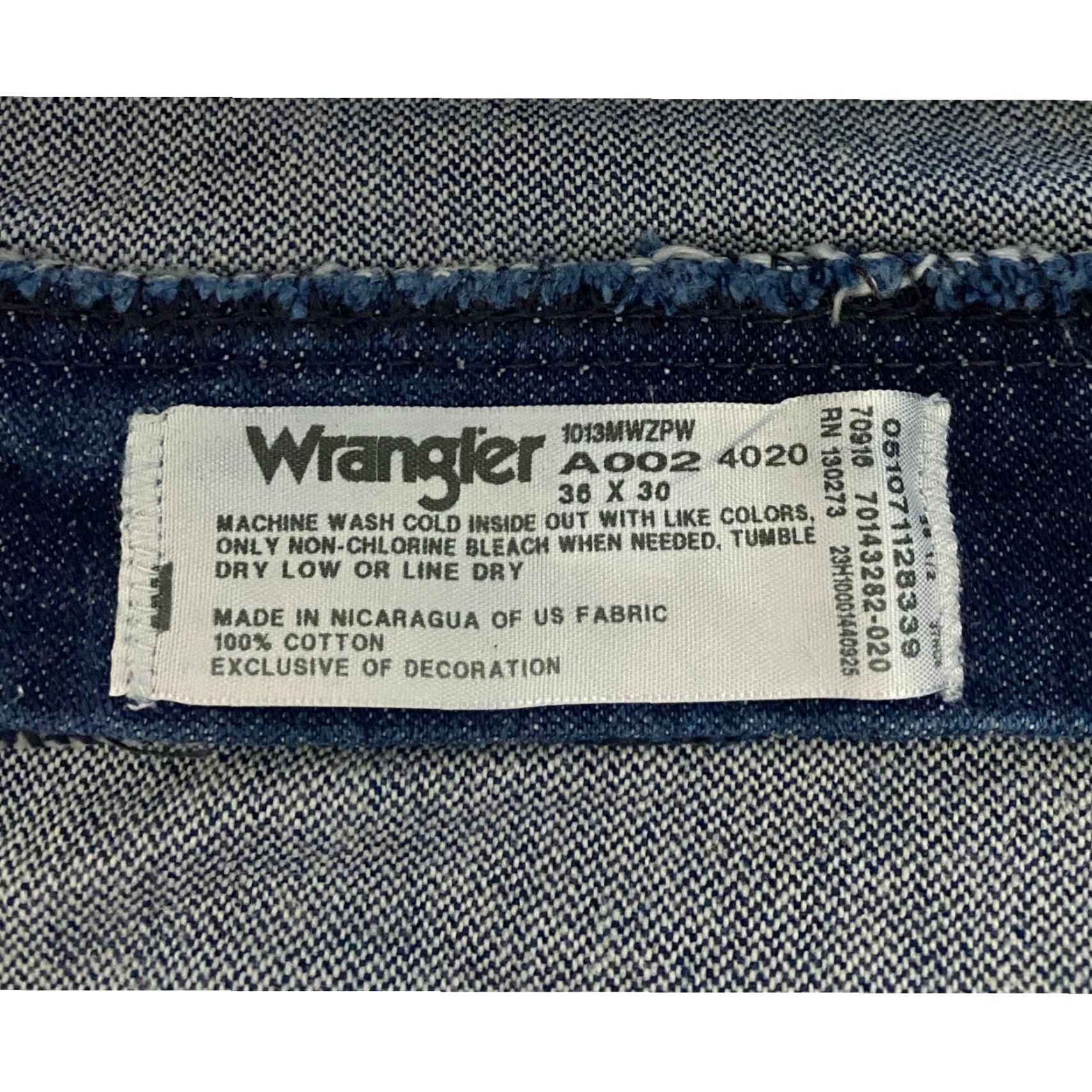Wrangler VINTAGE Wrangler Jeans Men's 36×30 Blue Cowboy Western 1013MWZPW Denim Straight 5-Pocket Mens Size US 36 / EU 52 - 4 Thumbnail