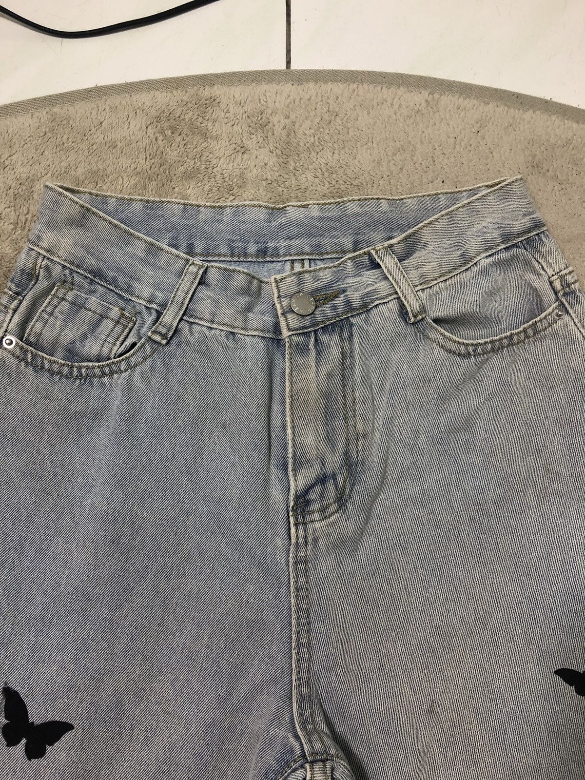 Vintage 🦋 Vintage 90s ZS Jeans Butterfly Silhouettes Straight Denim Size US 29 - 7 Thumbnail