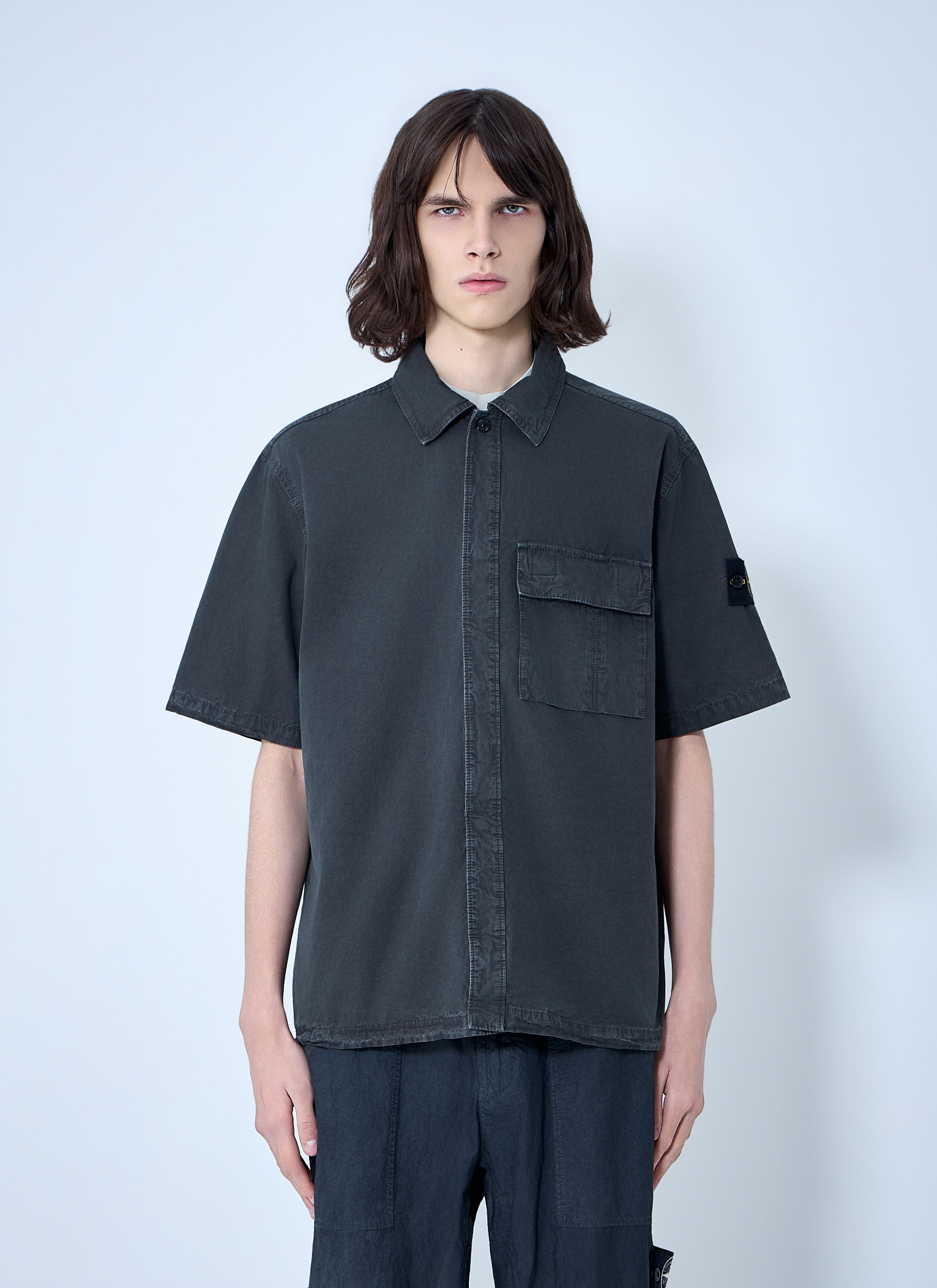 Stone Island Short-Sleeve Cotton Shirt Size US L / EU 52-54 / 3 - 1 Thumbnail