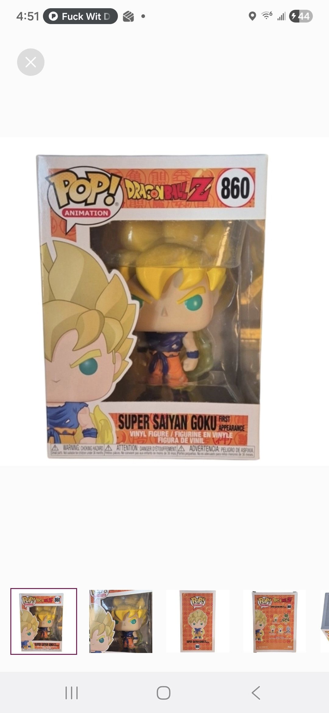 Other Funko × Dragon Ball Z Super Saiyan Goku Funko POP Vinyl Size ONE SIZE - 1 Thumbnail