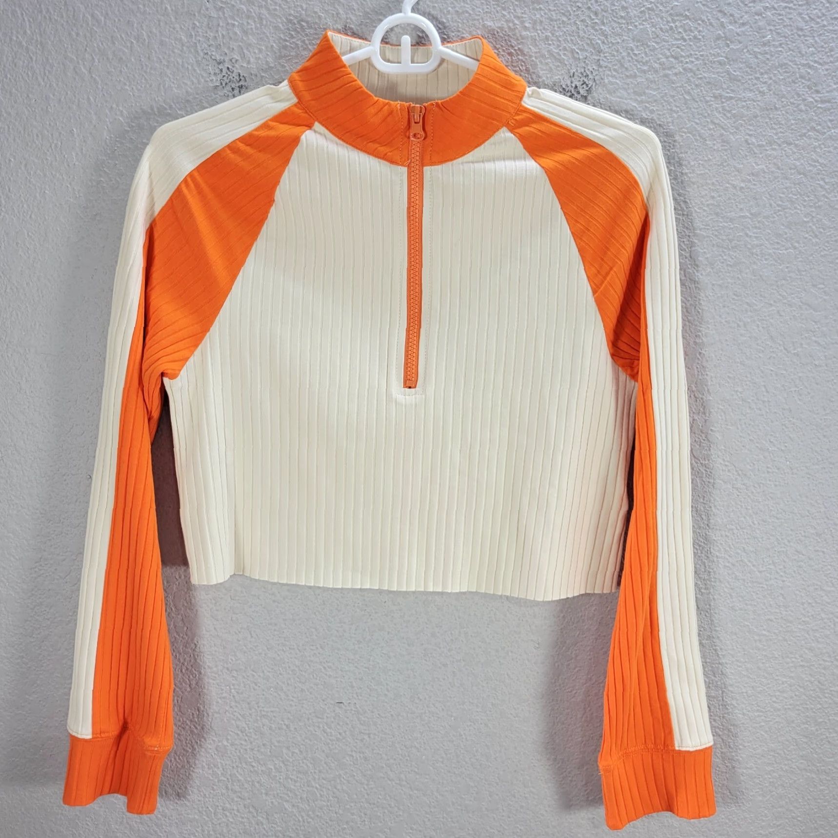 Vintage VINTAGE PacSun LA Hearts Active 1/4 Zip Cropped Long Sleeve Cream w/ Orange Women XS Size XS / US 0-2 / IT 36-38 - 3 Thumbnail