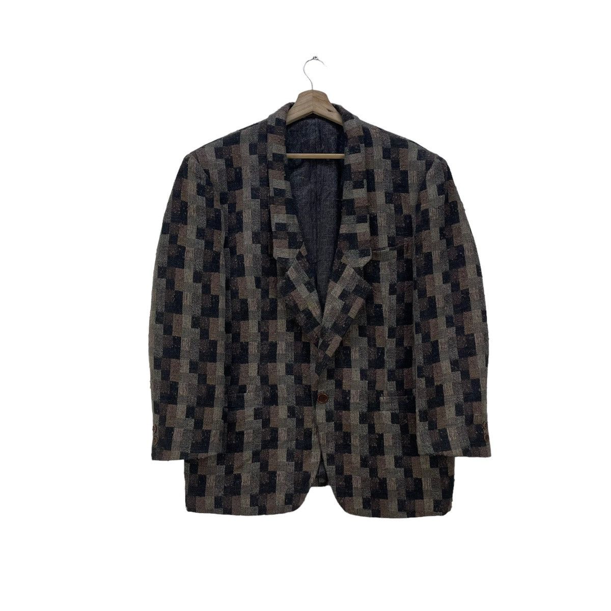 Japanese Brand 🔥Japanese Bramd Blazer Patchwork Casual Jacket Size US M / EU 48-50 / 2 - 1 Thumbnail