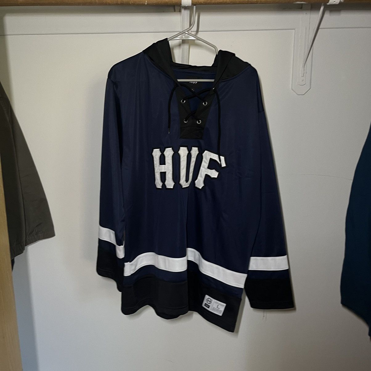Huf HUF Hockey-Inspired Hoodie - Navy/Black - Size L Size US L / EU 52-54 / 3 - 2 Thumbnail