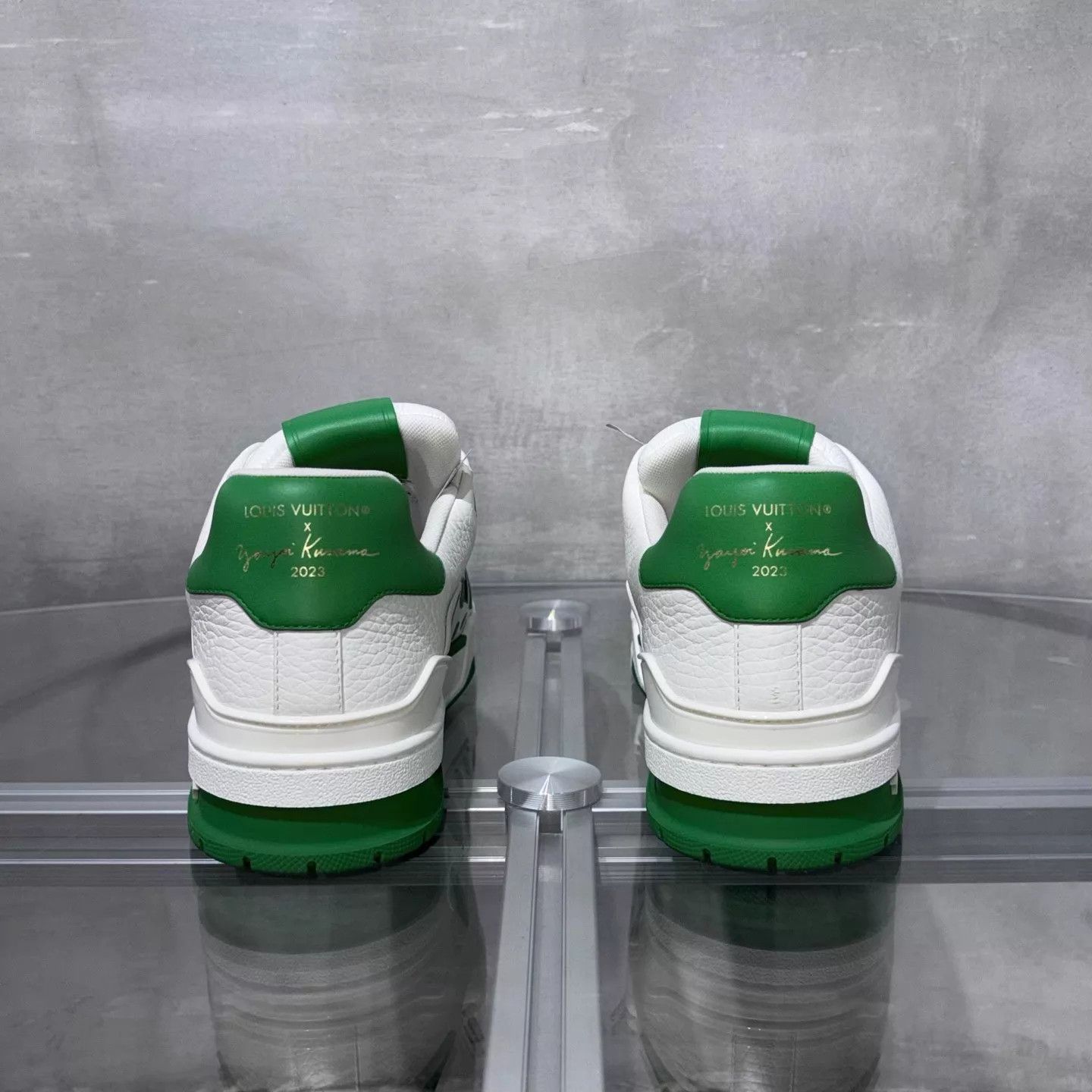 Louis Vuitton LV Yayoi Kusama Trainer White Green UK9.5/43.5 Size US 10.5 / EU 43-44 - 6 Thumbnail