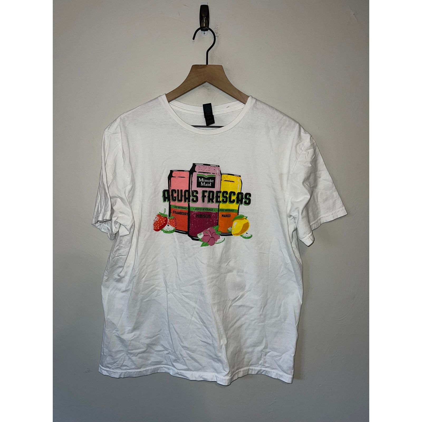 Gildan Minute Maid Shirt Aguas Frescas Drink Juice White Tee Large Size US L / EU 52-54 / 3 - 1 Thumbnail