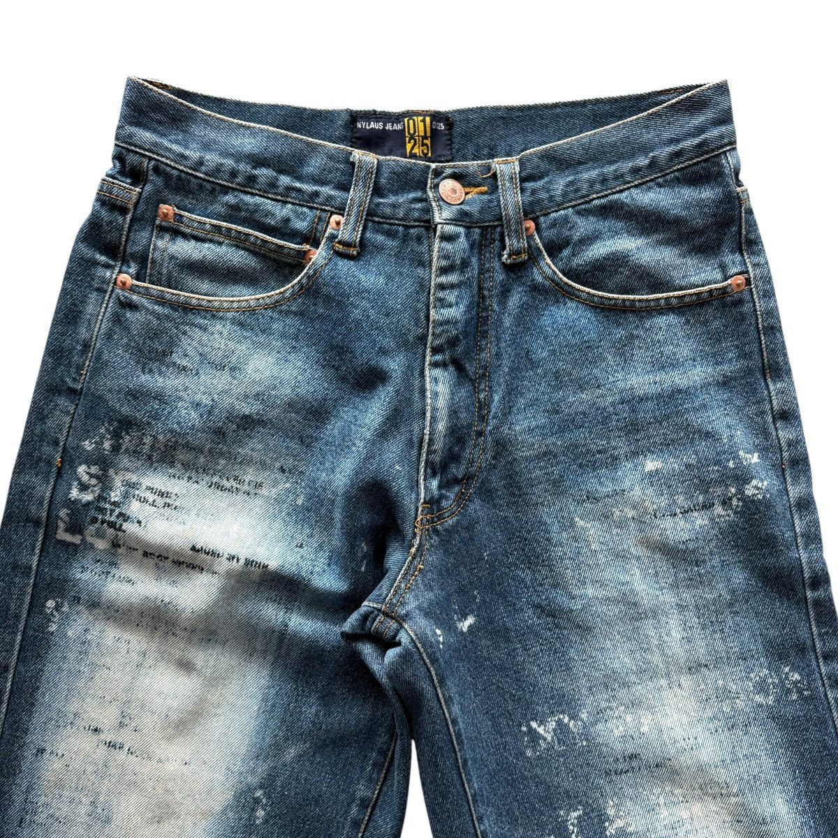 Japanese Brand NYLAUS JAPAN PUNK STENCIL WIDE LEG DENIM Size US 30 / EU 46 - 5 Thumbnail