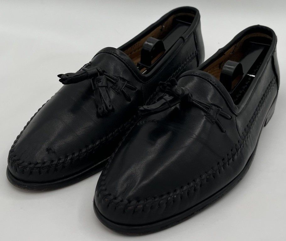Zelli Zelli Men's Black Leather Tassel Loafer Dress Shoes Size 8M Size US 8 / EU 41 - 1 Thumbnail