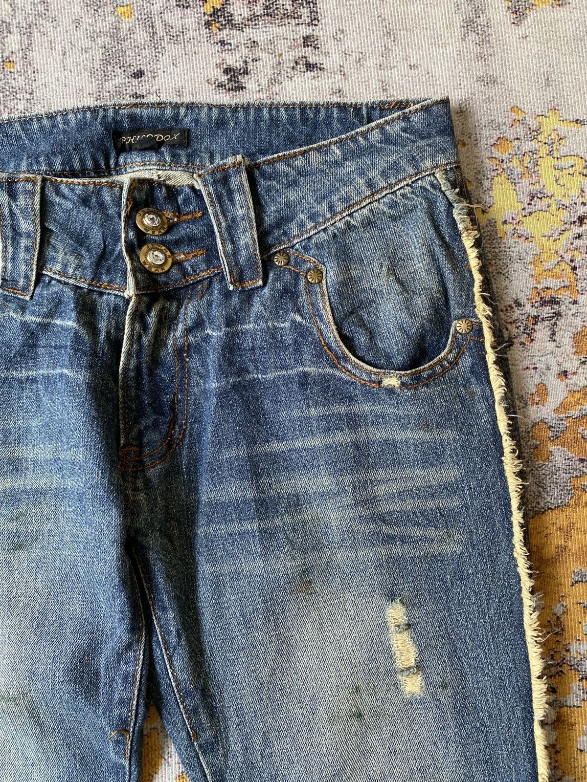 Japanese Brand Philodox Distressed Flare Denim Size US 31 - 9 Thumbnail