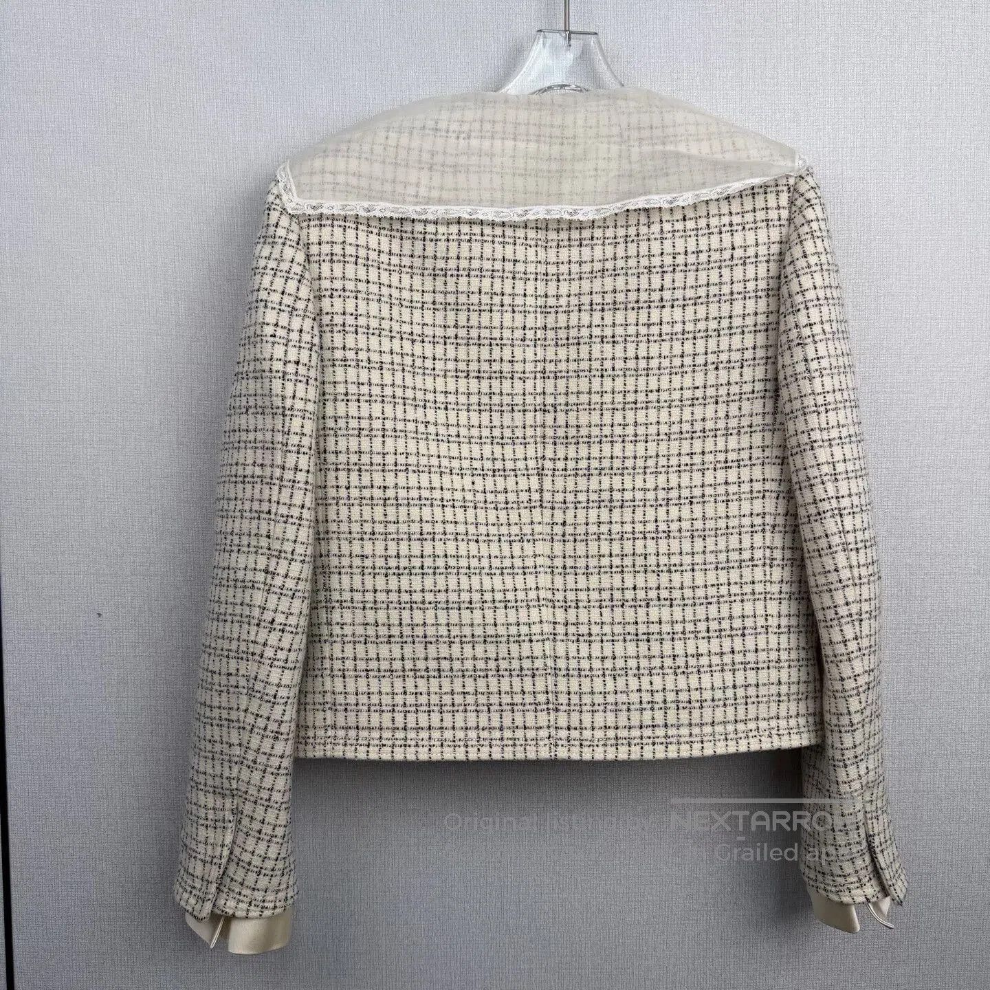 Miu Miu Miumiu Checkered Bow Collar Coat. Size S / US 4 / IT 40 - 6 Thumbnail