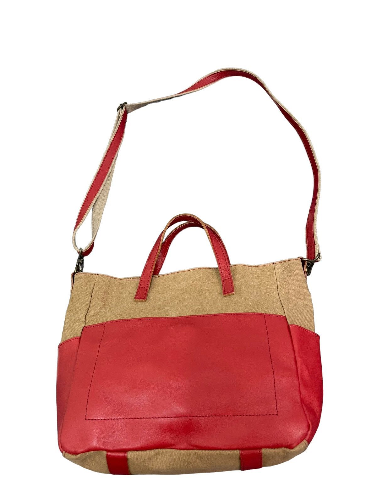 Japanese Brand Leather Cotton Canvas Lily Japan Sling Cross Body Bag 4🟩 Size ONE SIZE - 10 Thumbnail