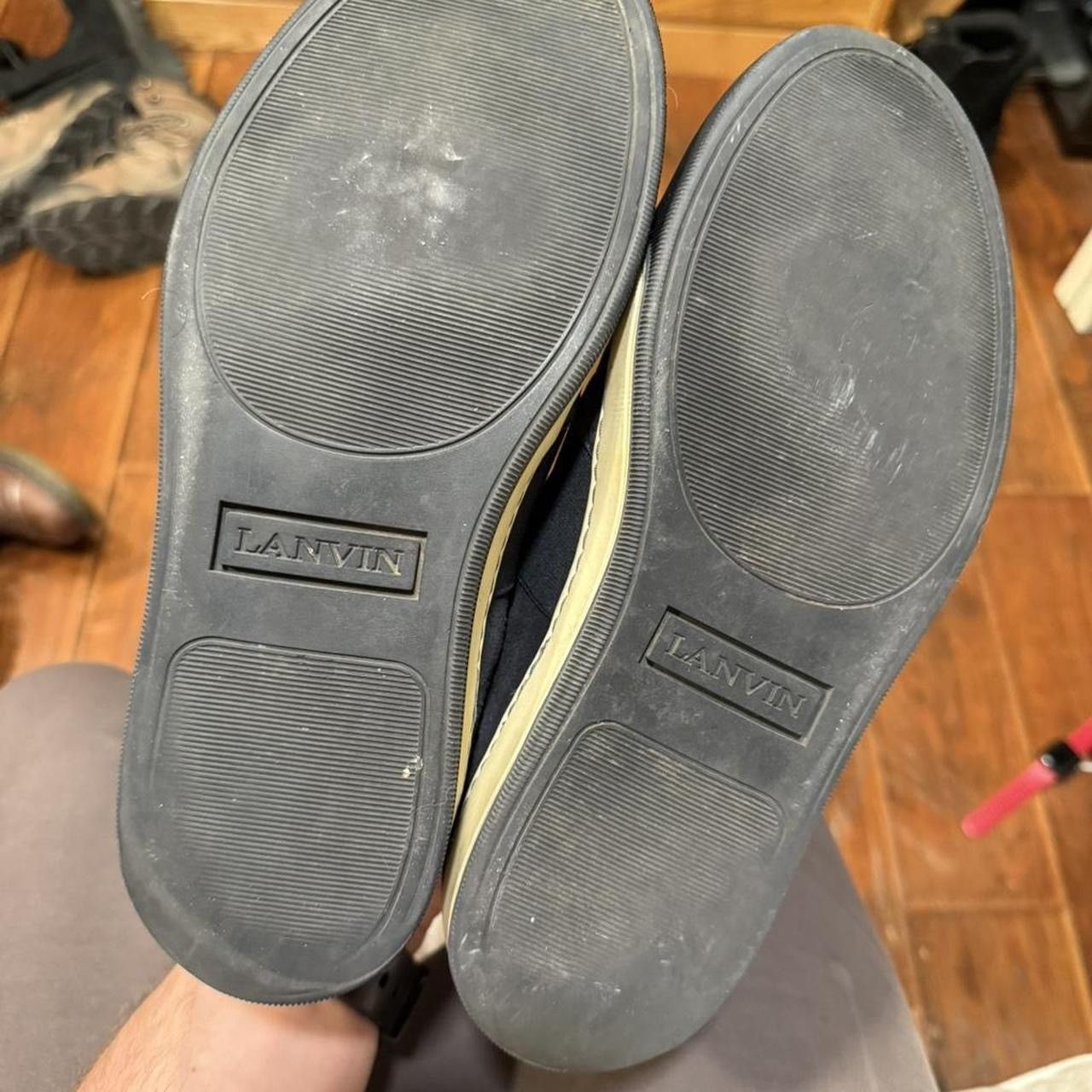 Lanvin Lanvin Black Leather Suede Slip-On Sneakers Size US 6 / EU 39 - 6 Thumbnail