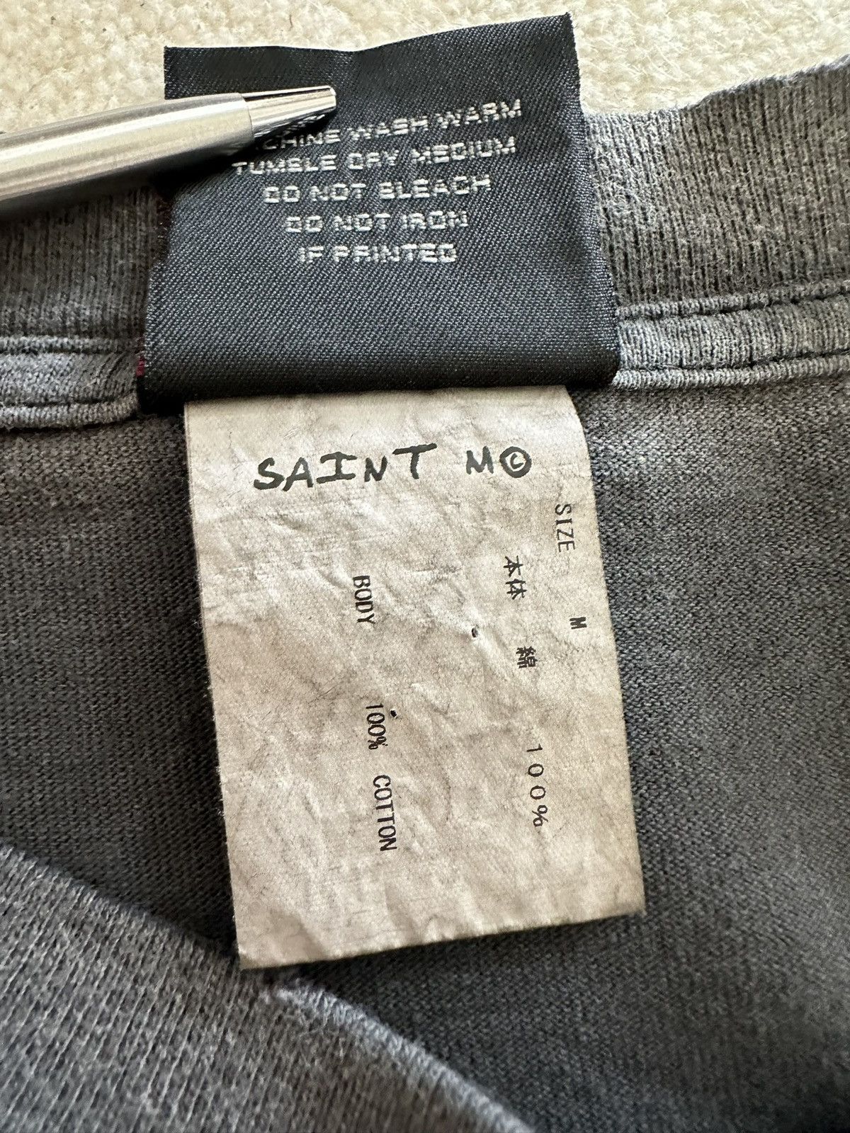 Saint Michael Saint Mxxxxxx Michael anxiety dollar gray sleeve t shirt M Size US M / EU 48-50 / 2 - 23 Thumbnail