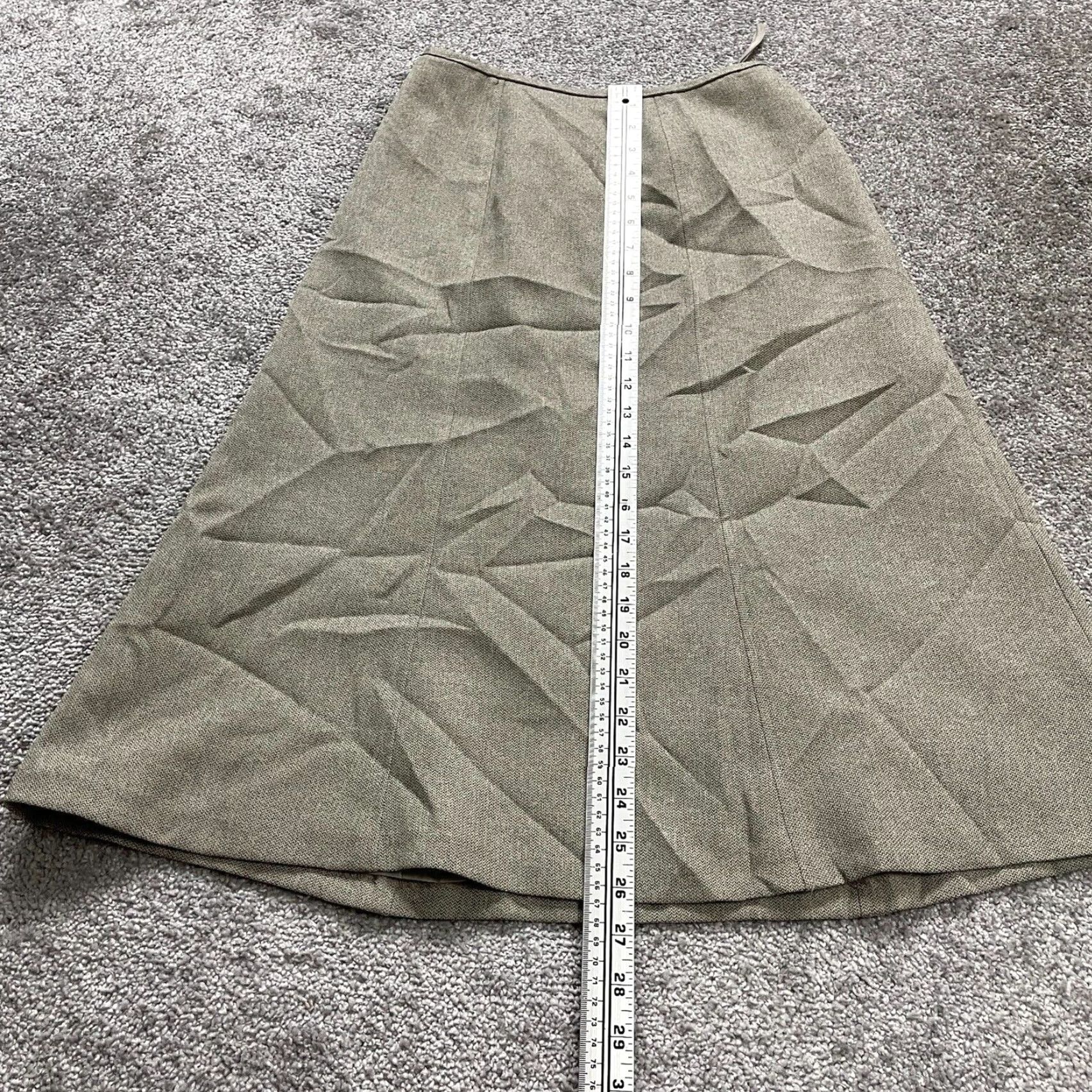 Evan Picone Evan Picone Skirt A-Line Midi Womens Small Taupe Side Zip Lined Work Office Vintage? No (No) Size 42" / US 20 - 6 Thumbnail