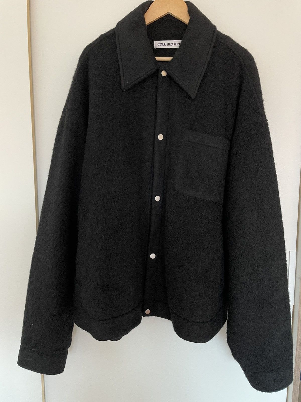 image of Cole Buxton Wool Overshirt in Black, Men's (Size 2XL)