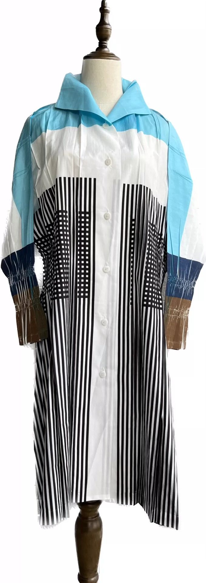 Issey Miyake Issey Miyake size:2 A blue and grey main line geometric st Size M / US 6-8 / IT 42-44 - 1 Thumbnail