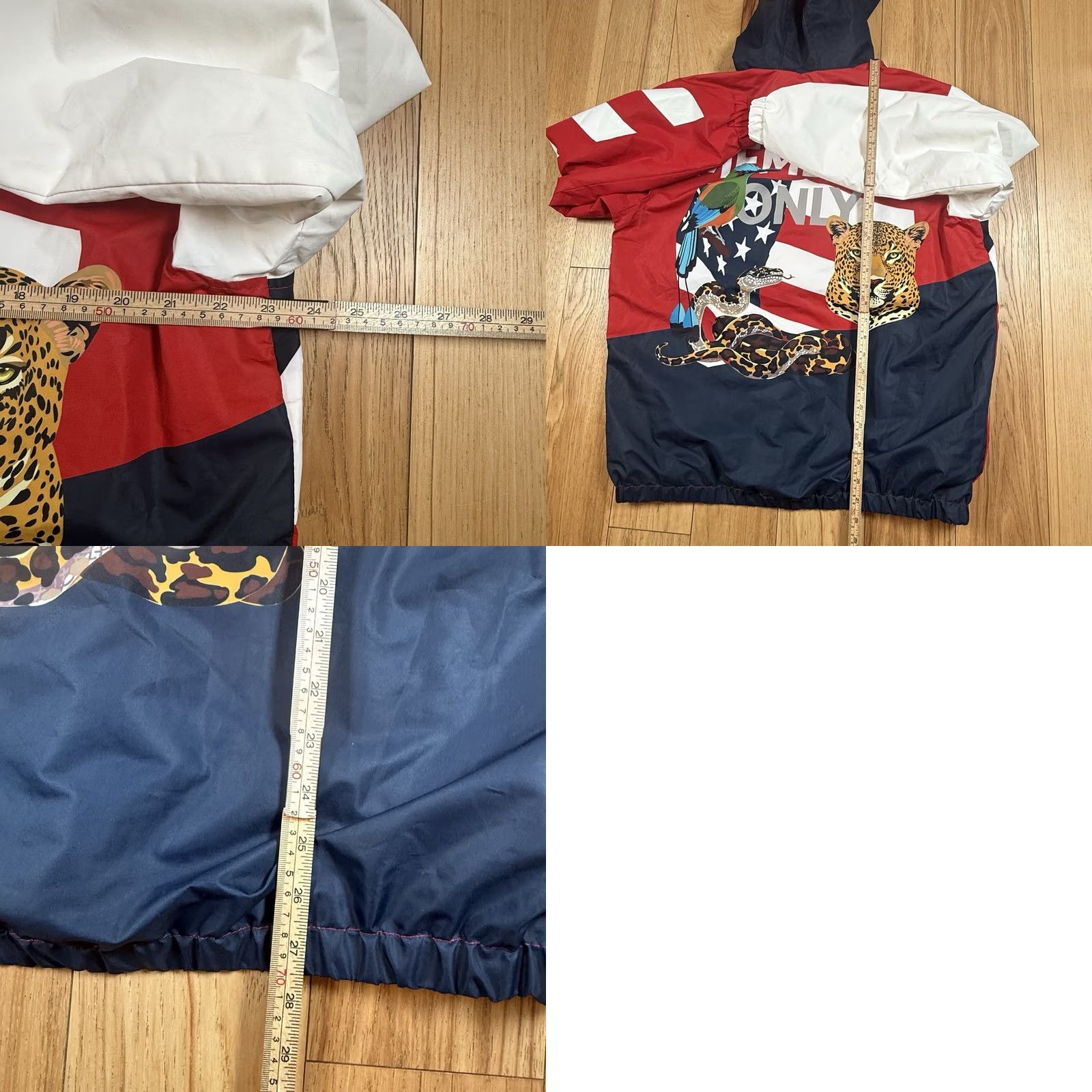 Members Only Members Only Windbreaker Jacket Mens Large Zip USA Flag Jaguar Snake Multicolor Lion Bird USA Flag theme Mens L Jacket Windbreaker Nylon Zip Closure Size US L / EU 52-54 / 3 - 8 Thumbnail