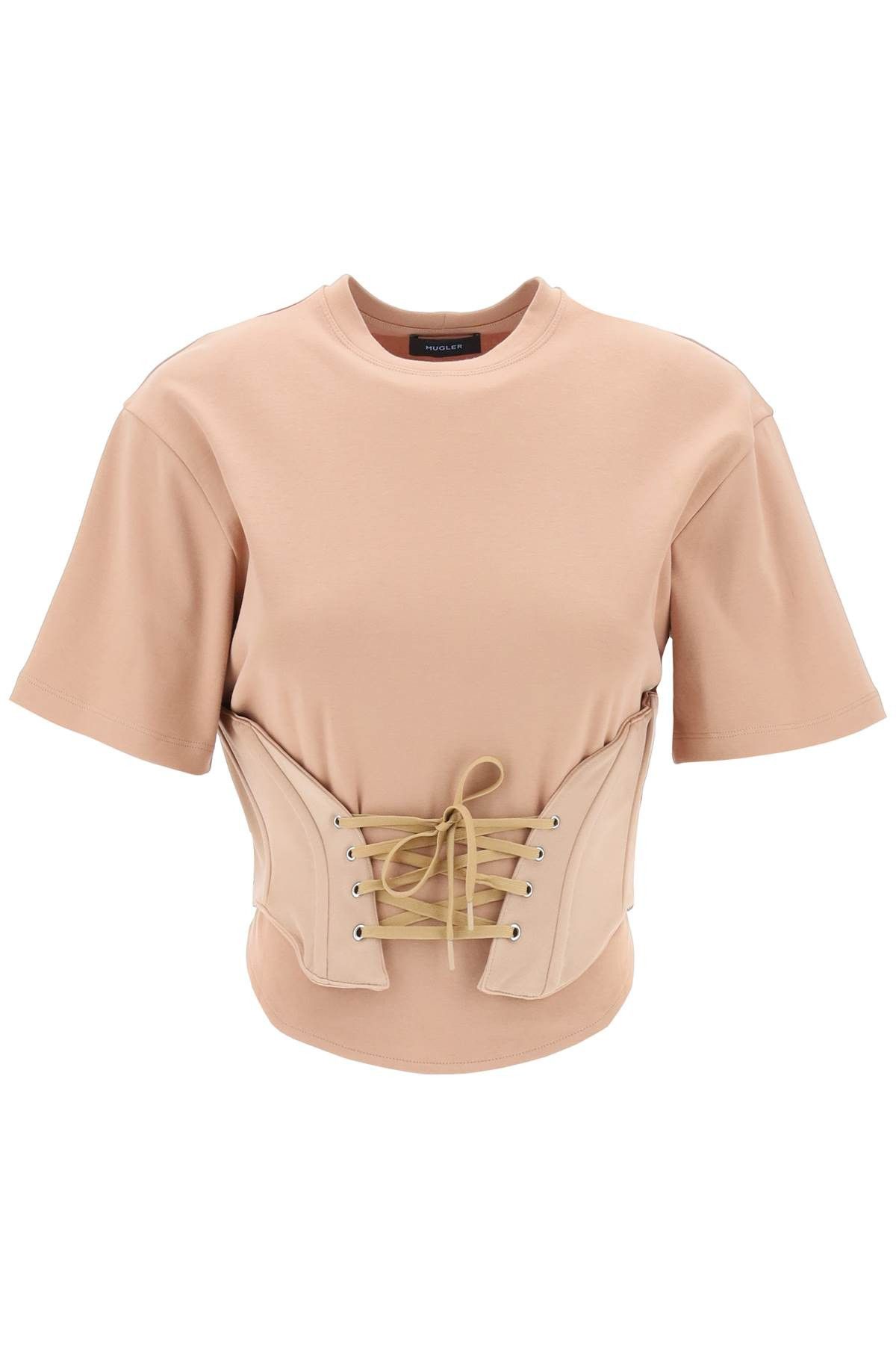 image of Mugler Corset T-Shirt in Tan Tan, Women's (Size Small)