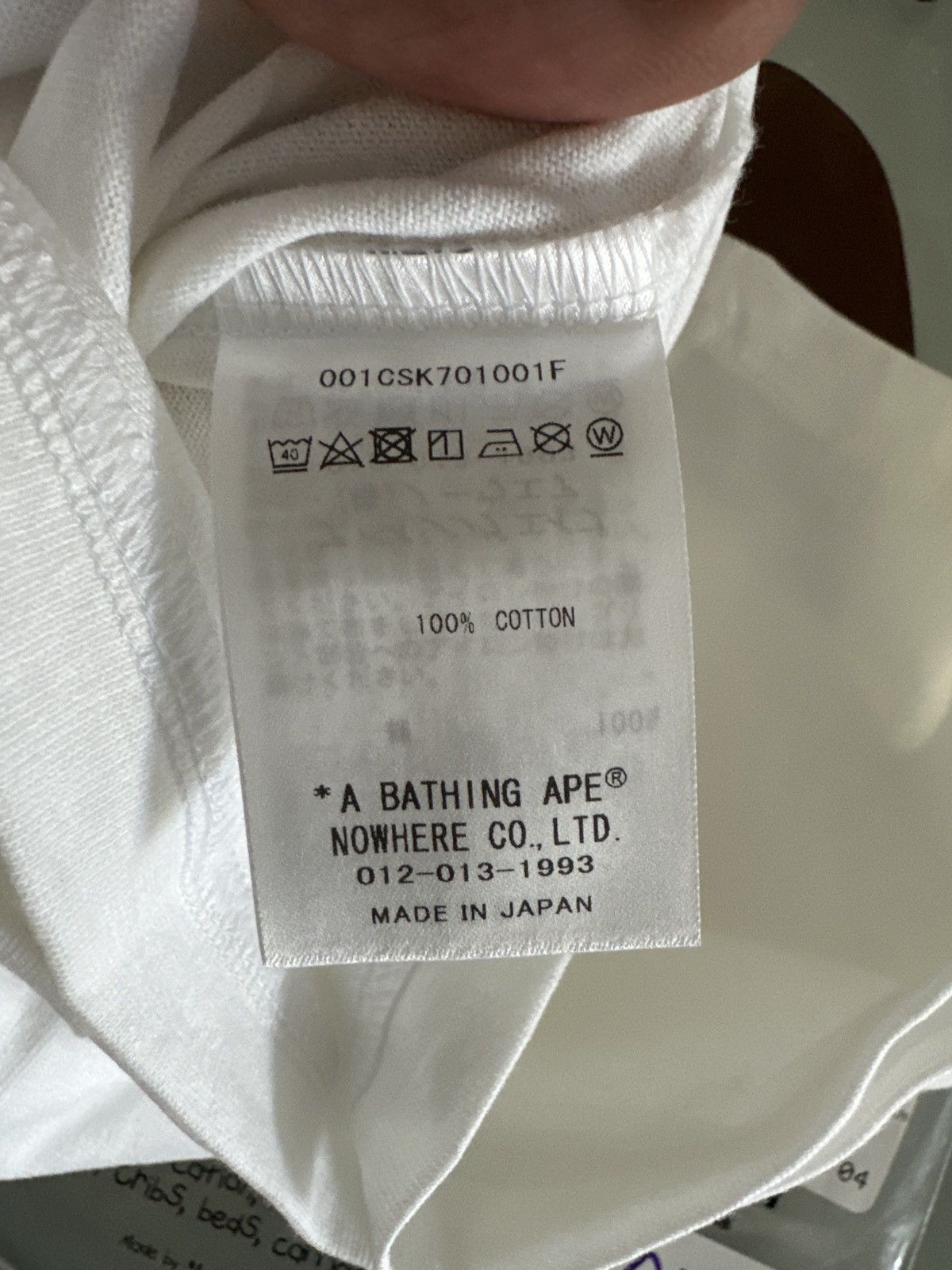 Bape BAPE ABC Sea Surface Camo Pocket College Tee White (XL) Size US XL / EU 56 / 4 - 3 Thumbnail