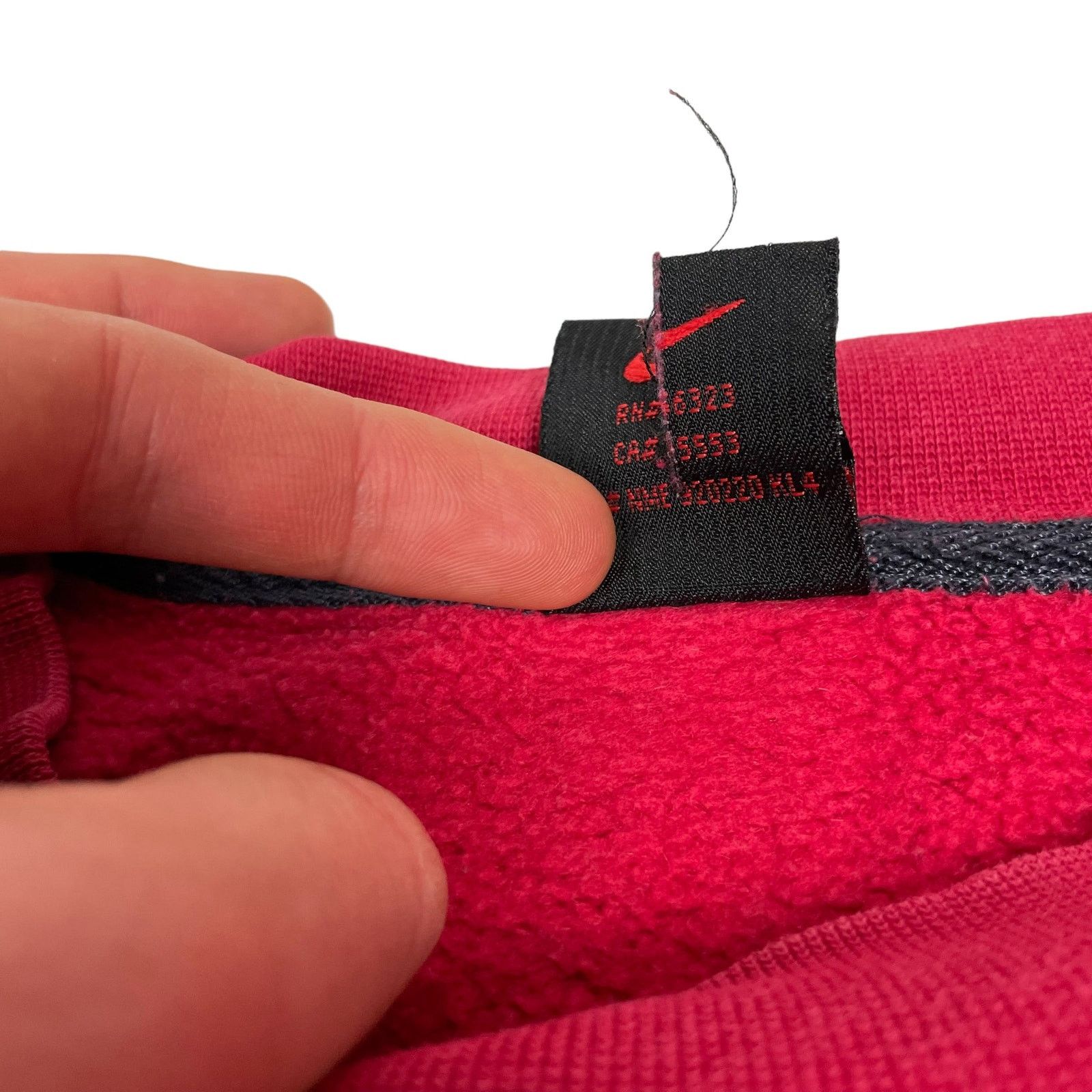 Nike × Vintage Vintage Nike Men Red Spellout Fleece Lined Sweatshirt Medium Size US M / EU 48-50 / 2 - 9 Thumbnail