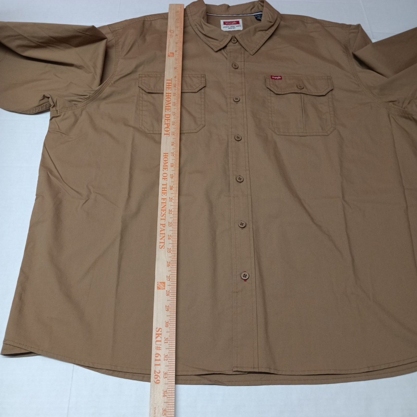 Wrangler Wrangler Big Men's Relaxed Fit Woven Shirt Size 3XL Brown Size US XXL / EU 58 / 5 - 7 Thumbnail